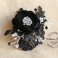 Rosaline Bridal Hair Clip in Black Lace with Cubic Zirconia detail - color options available