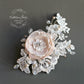 Laura Lace Bridal flower hairpiece - hint of blush pink - Custom colors to order