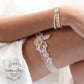 Lauren three strand bracelet - crystal and pearl, flower clasp - 7 pearl colors available