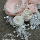 Liesl Bridal Hairpiece - floral veil comb - wedding hair accessory - blush pink ivory - colors to order