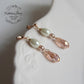 Livia Rose gold blush pink and pearl crystal earrings