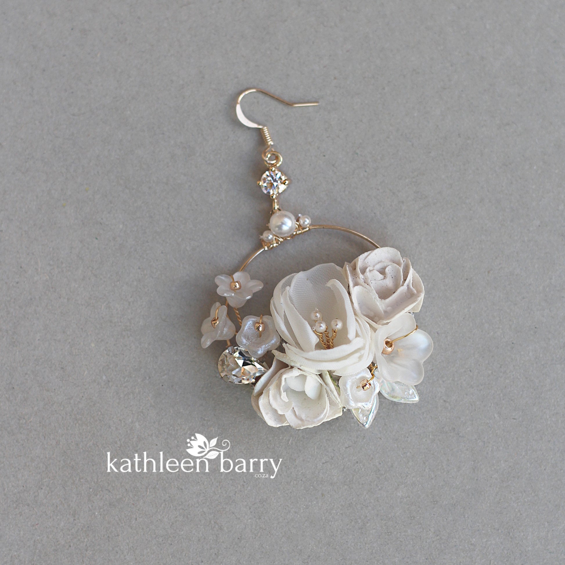 Flower hoop earrings bridal statement accessories online wedding jewellery