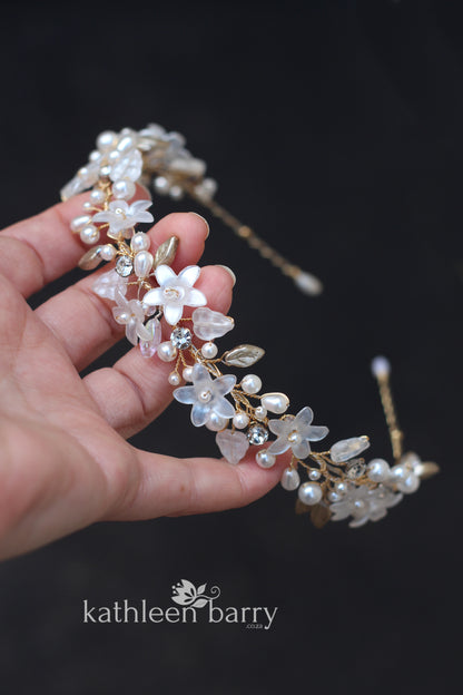 Lucinda floral leaf headband - color options available