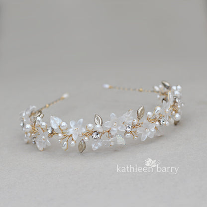 Lucinda floral leaf headband - color options available