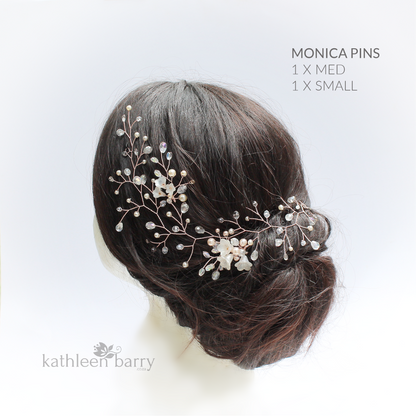 Carly Hair vine - crystal and pearl - available in silver, gold, rose gold plated finish