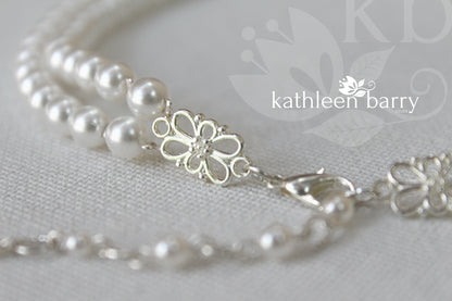 Magi double strand pearl choker necklace - Color Options Available