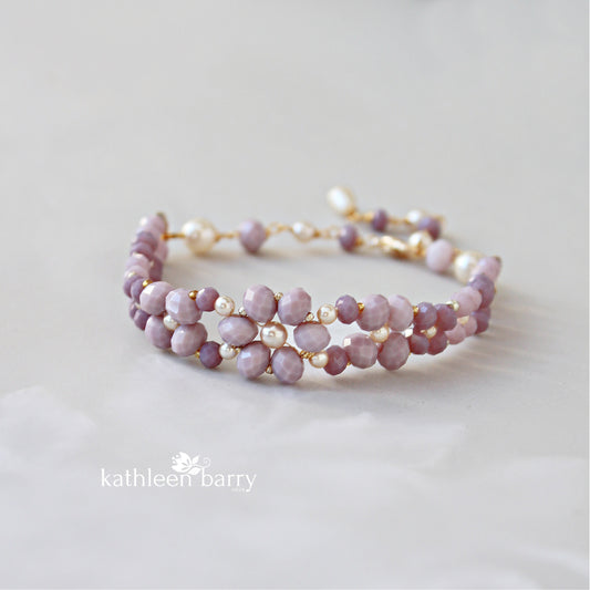 Marielle dainty floral bracelet- custom colors available