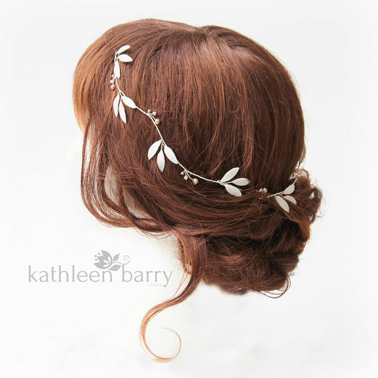 Martina leaf vine - satin sculpted fabric leaves & flowers many color options available