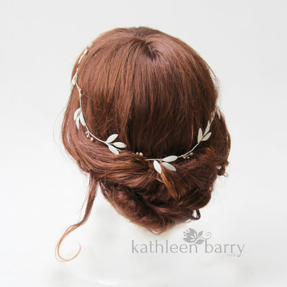 Martina leaf vine - satin sculpted fabric leaves & flowers many color options available