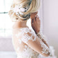 Carmen Lace bridal hairpiece clip  - Lace, pearl and metallic color options available