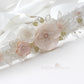 pink ivory wedding dress sash belt