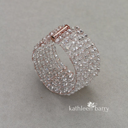 Morgan crystal cuff bracelet - Available in Gold, Silver or Rose Gold