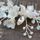 Natalia Floral Spray Crystal, Pearl & Rhinestone Comb - Color options available