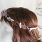 Natalie silver leaf headband and dusty pink mauve fabric flower (custom colors available)