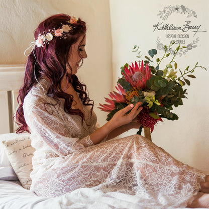 Nicci Bridal flower crown wreath - colors to order - Rose Gold - muted colors