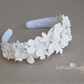 Nicola Floral headband for Nicola - Flat matte white - Color options available.