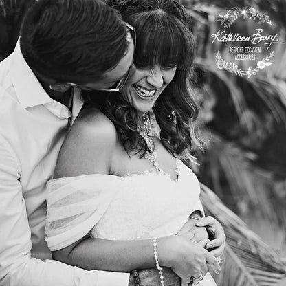 Nicole rose gold floral necklace - Organic crystal and pearls in rose gold, gold or silver finish