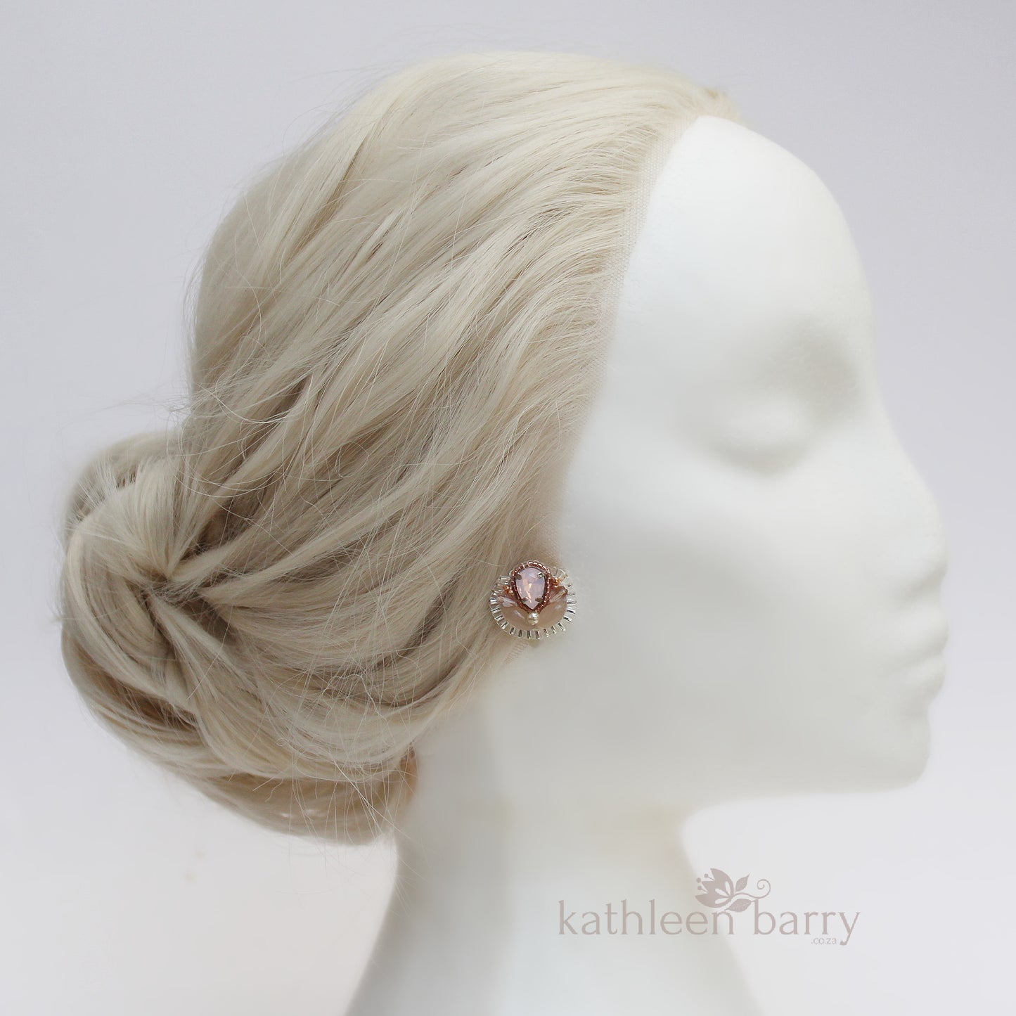 stud earrings pink opal rose gold statement wedding bridal jewellery