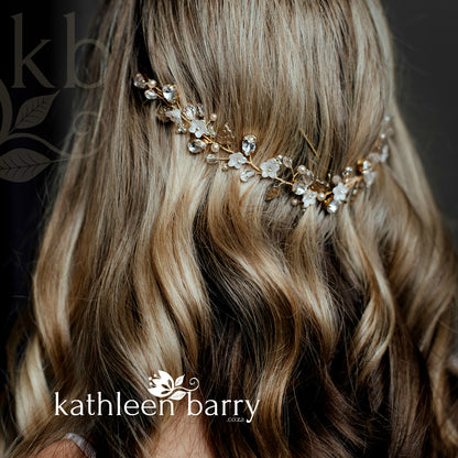 boho bride hair vine floral hair pin bridal wedding accessories