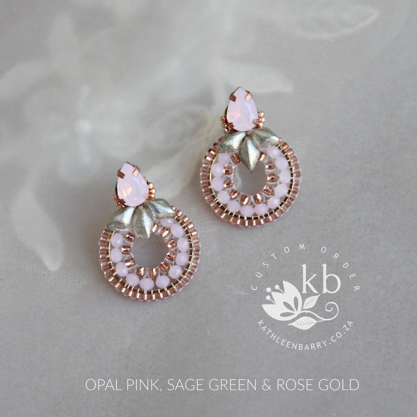 Paige beaded hoop stud earrings - Custom colors available