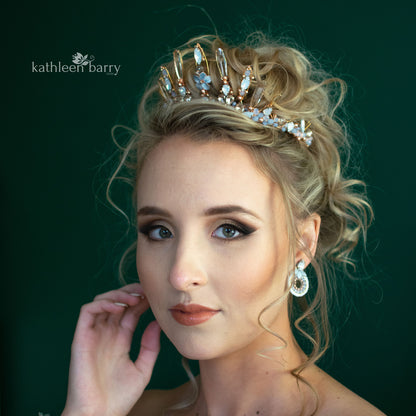 Paige beaded hoop stud earrings - Custom colors available