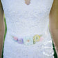 Alice Wedding dress sash belt Pastel shades - floral with lace - color customization available.