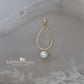 Payten gold or silver finish hoop pearl dop earrings with Cubic zirconia stud (two pearl size options)