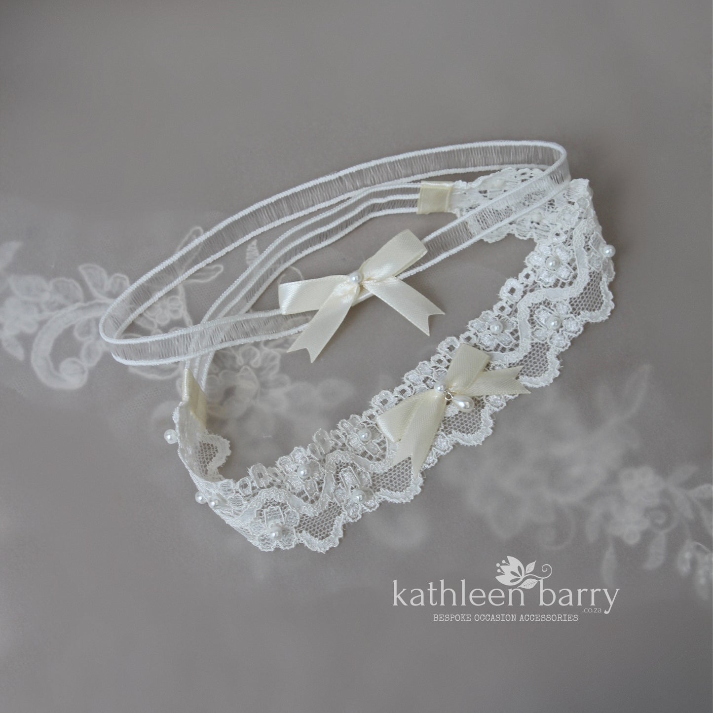 Payten limited edition heirloom lace and pearl garter set (or individually) FROM: