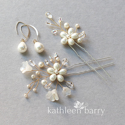 Phia hair pins mix and match - 2 style options - silver, gold or rose gold