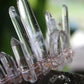 Crystal quartz bridal crown with rose gold, gold or silver wirework (uneven points)
