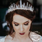 Crystal quartz bridal crown with rose gold, gold or silver wirework (uneven points)