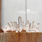 Half size Crystal quartz bridal crown with rose gold, gold or silver wirework (uneven points)