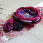 Lisa Wedding Dress Sash Belt - floral with lace - Raspberry Plum