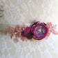 Lisa Wedding Dress Sash Belt - floral with lace - Raspberry Plum