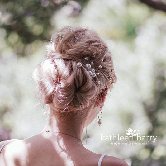 Oversize pearl hair pin - clusters or individual (sold separately) white or ivory options - PRICED FROM