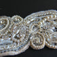 Lace cuff bracelet, crystal pearl with rhinestone detail, hand embellished - ivory & cream