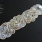 Lace cuff bracelet, crystal pearl with rhinestone detail, hand embellished - ivory & cream