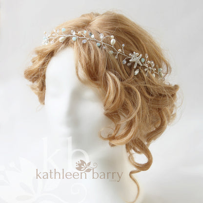 Rhoda Bridal wreath Beach wedding silver turquoise starfish detailing - assorted color options