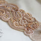 Rose gold lace cuff bracelet - pearl crystal embellished rose gold & blush pink tones - custom colors available