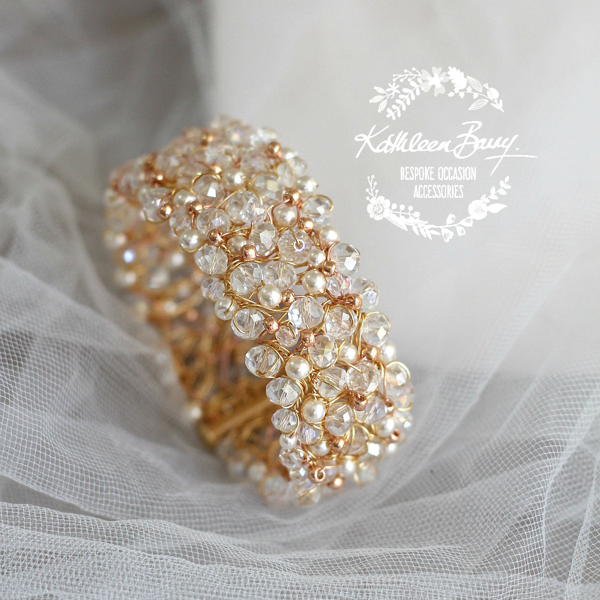 Mandy Bridal Crystal & Pearl Cluster drop Earrings - also available in silver & rose gold