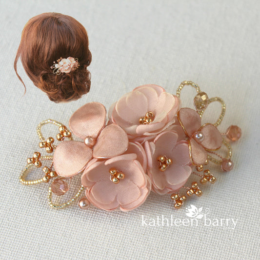 Mini Rose gold blush pink hair clip or mix and match color variations - clip attachment