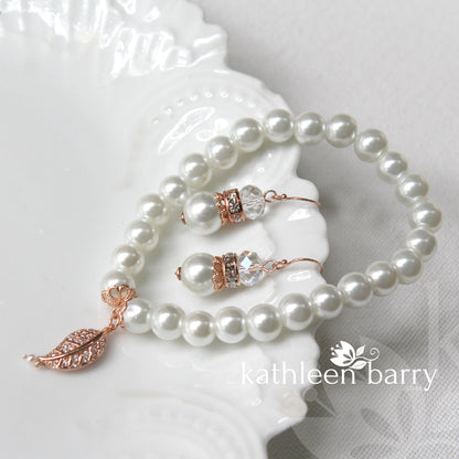 Rose gold Earring & Bracelet set or (also sold individually) LIMITED EDITION