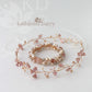 Ginny crystal & pearl, rose gold, gold or silver bracelet - Custom colors - Taupe, smokey silver, champagne, dusty pink