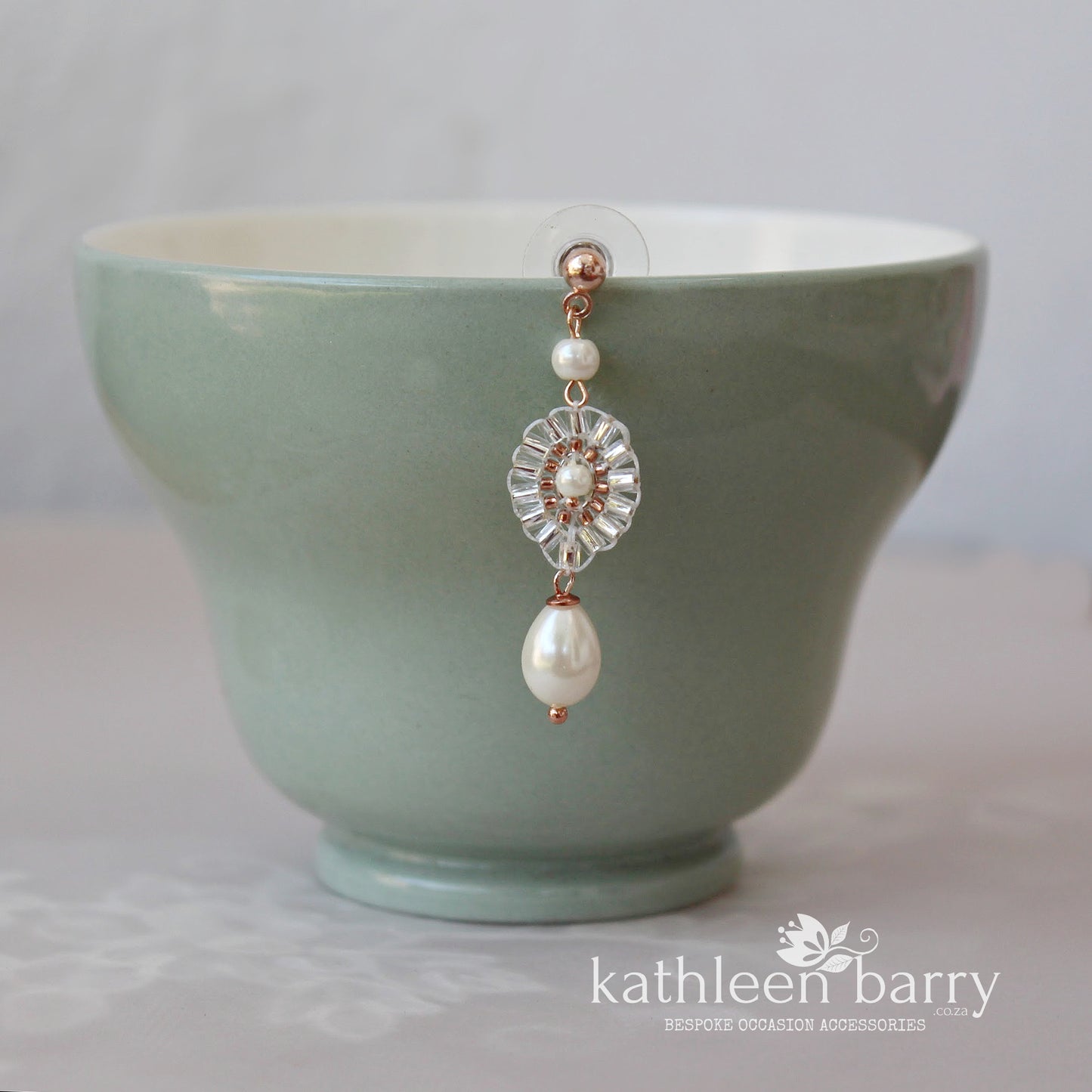 Sophia pearl drop earrings available in Rose gold, silver and gold (two styles)