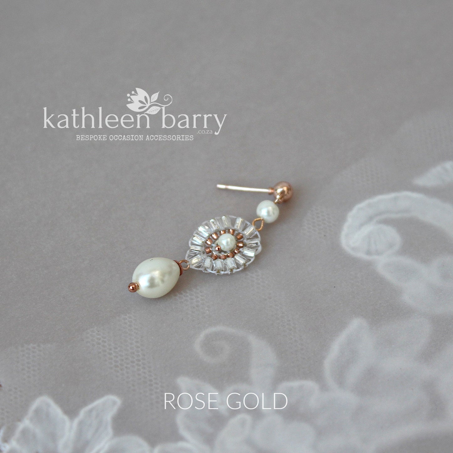 Sophia pearl drop earrings available in Rose gold, silver and gold (two styles)