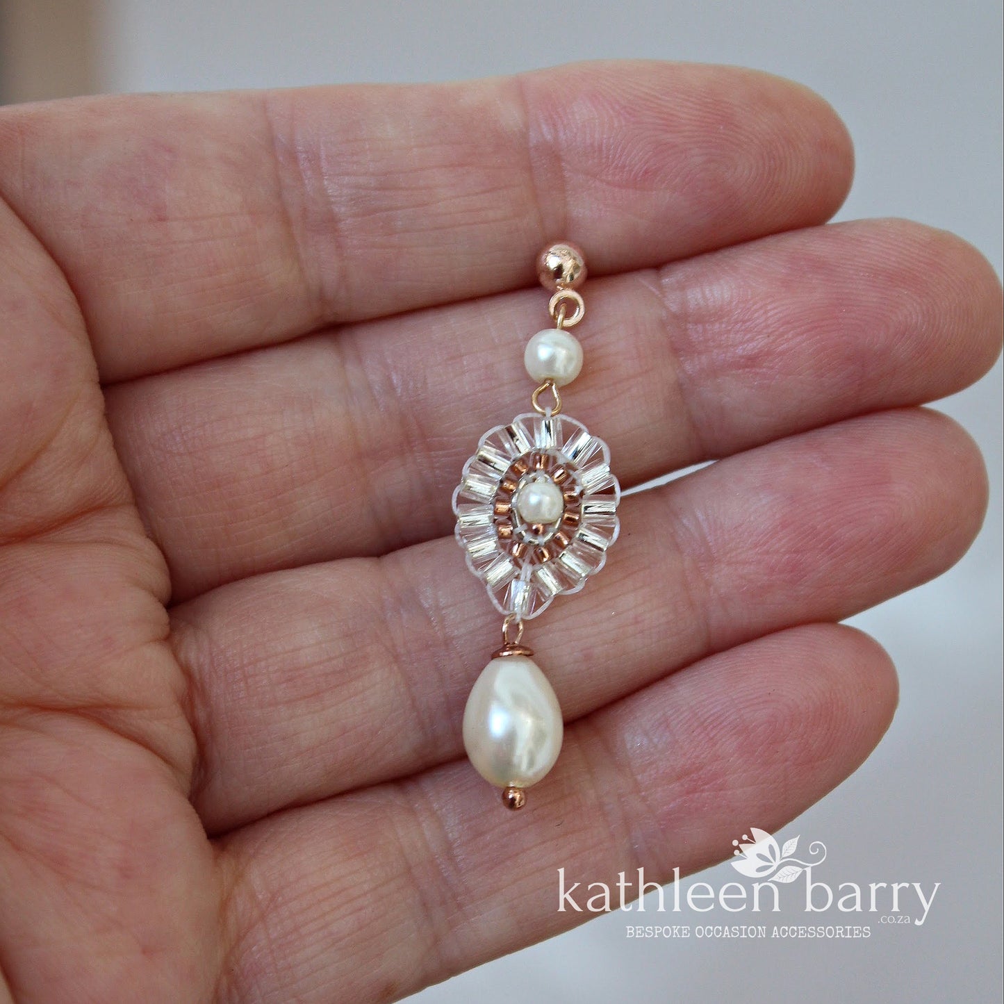 Sophia pearl drop earrings available in Rose gold, silver and gold (two styles)