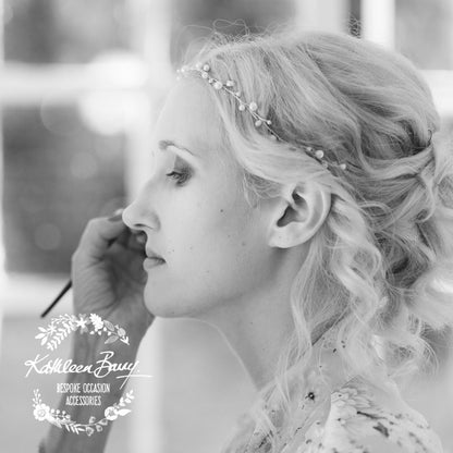 Cherize Bridal Pearl Hair Vine - Bridal wreath - Gold, silver, rose gold options - two pearl size options FROM: