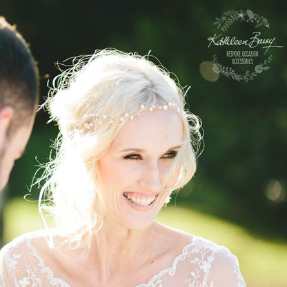 Cherize Bridal Pearl Hair Vine - Bridal wreath - Gold, silver, rose gold options - two pearl size options FROM: