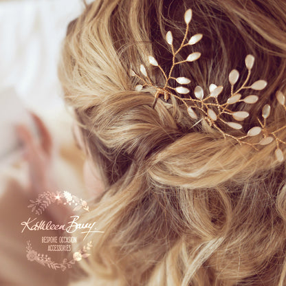Sarah-Faye Leaf hair pins - Options Rose gold, gold, silver - sold individually