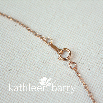 Sarah chain necklace crystal drop pendent, 14K gold, Rose gold filled or sterling silver